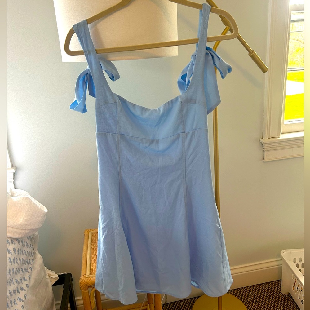 Light Blue Mini Dress with Bow Straps
never worn!!